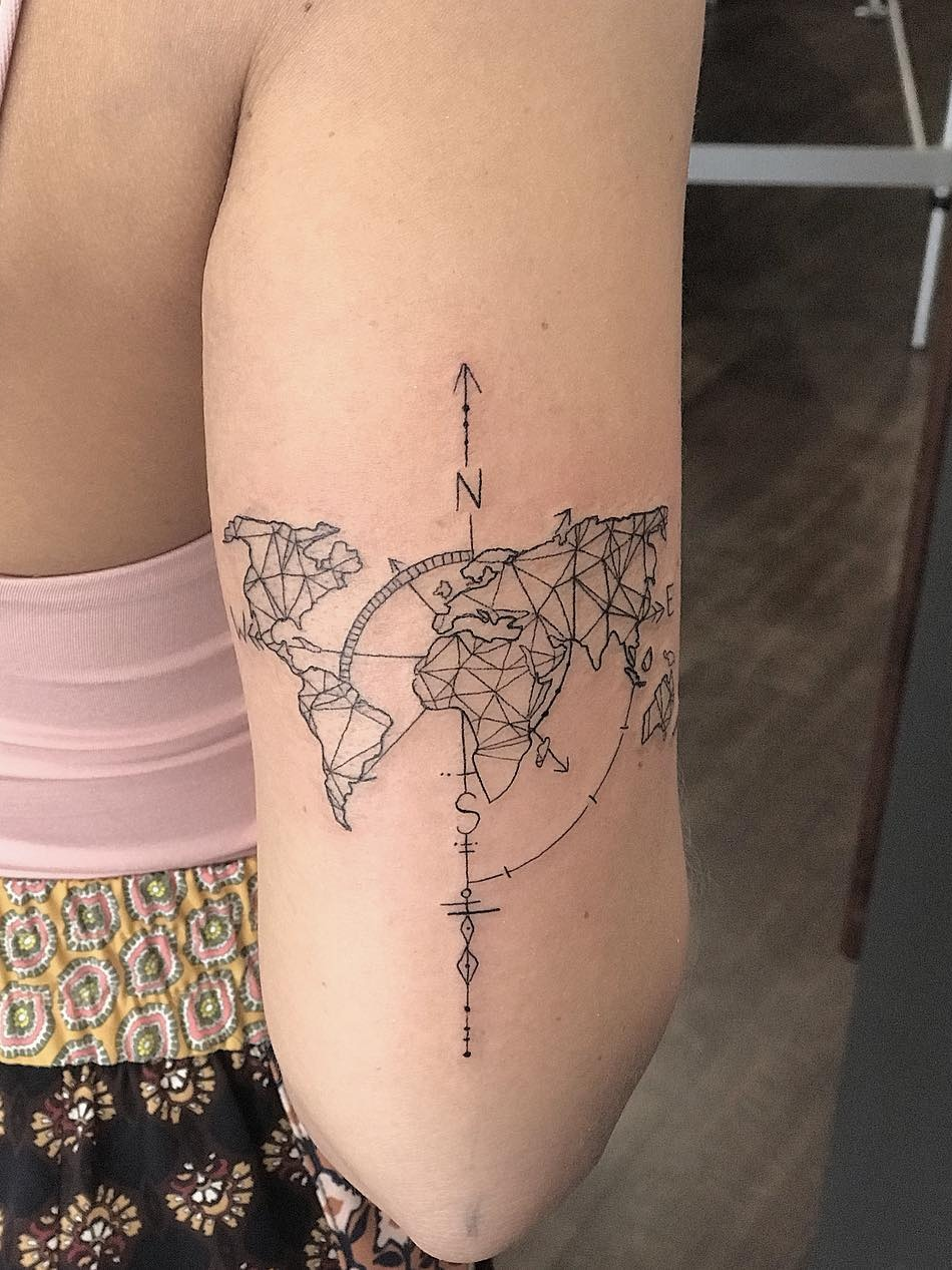 World Map Tattoos To Wanderlust
