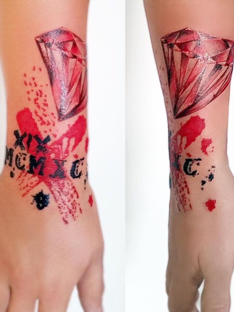 Simple Red Ink Tattoo