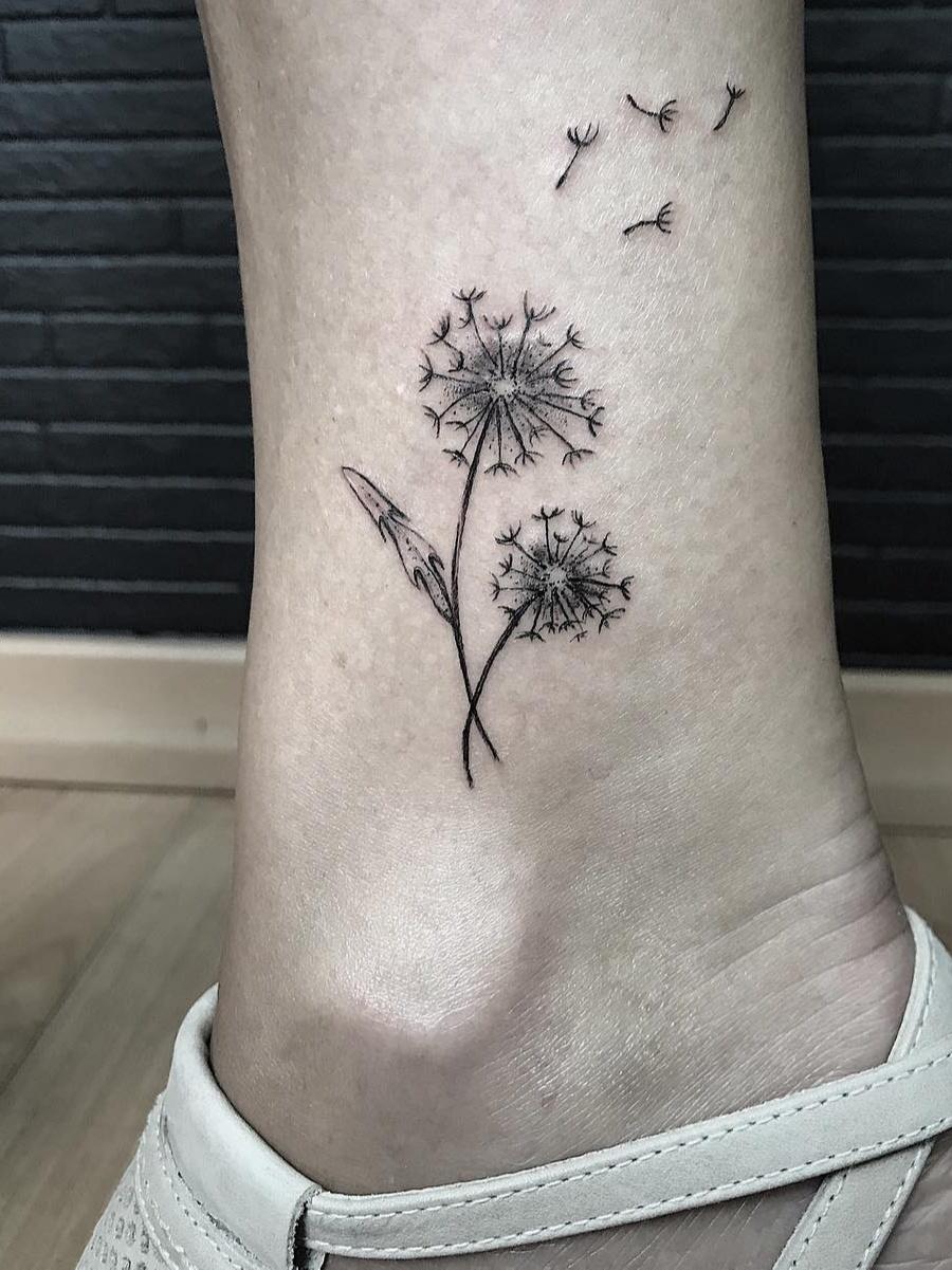 Beautiful Dandelion Tattoos For Girls